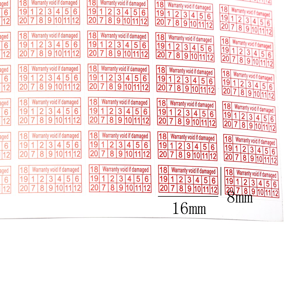 200pcs 2018 2020 shredded paper Warranty Void If Damaged Pr