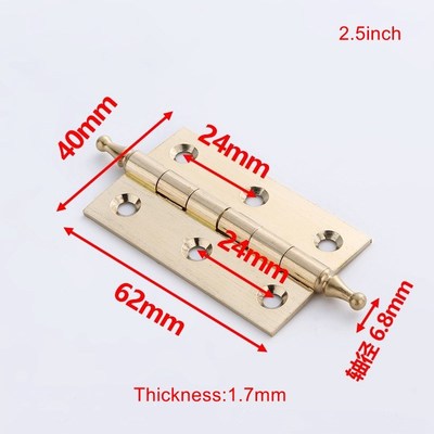 Brushed Brass Decorative Cabinet Cupboard Door Butt Hinges G
