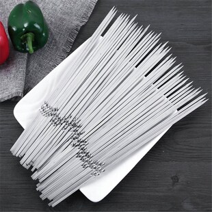 *10 20 30 pcs BBQ Sticks Needle Stainless Steel Flat Barbecu