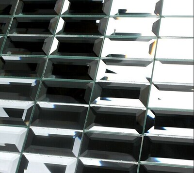 30x60mm strip brick pattern mirrored glass mosaic tiles