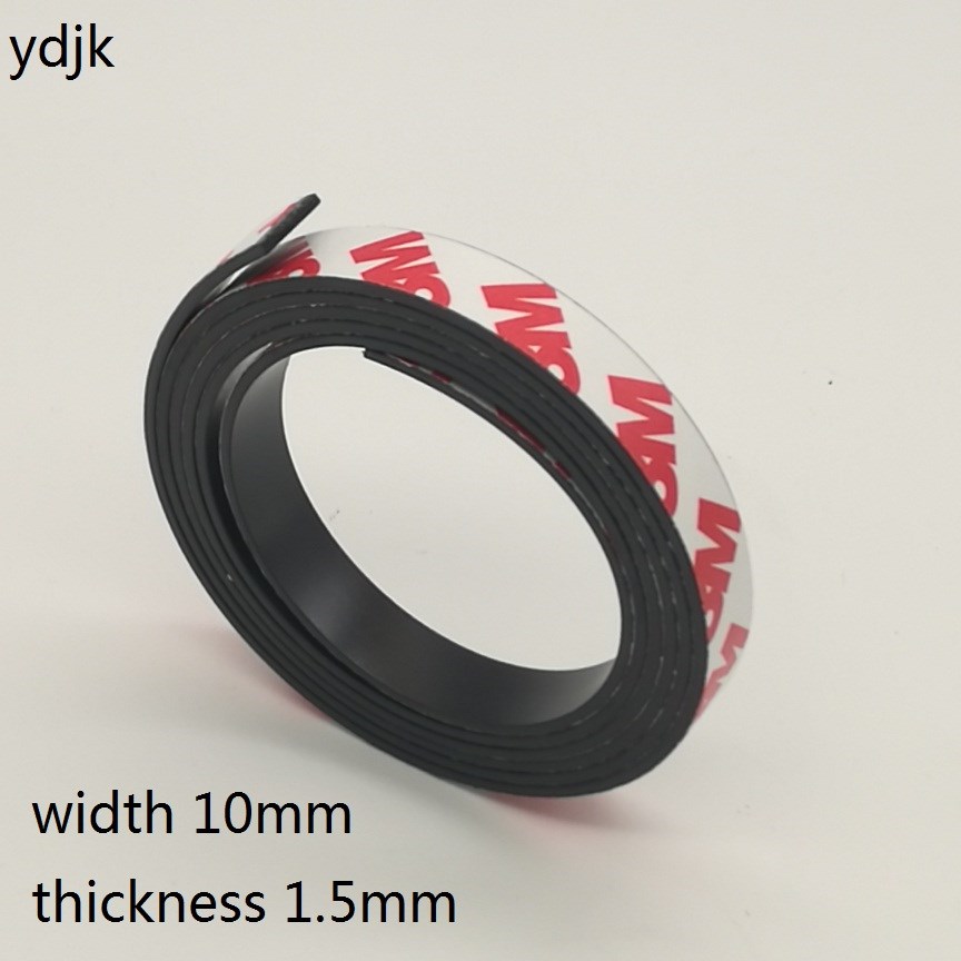 1 Meter Rubber Magnet 10*1.5 mm self Adhesive Flexible Magne