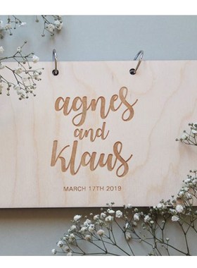 Custom Guestbook Wedding Album Engraved Guestbook Wood Gues