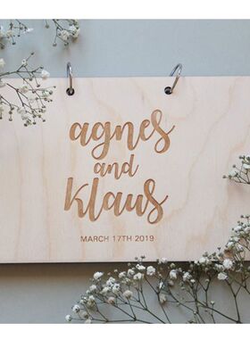 Custom Guestbook Wedding Album Engraved Guestbook Wood Gues