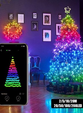 Christmas Tree Decor Bluetooth Led String Lights Merry Xmas