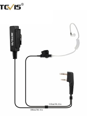 Big Size PTT 2Pin Mic Earpiece Headset For Kenwood Retevis