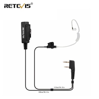 Big Size PTT 2Pin Mic Earpiece Headset For Kenwood Retevis