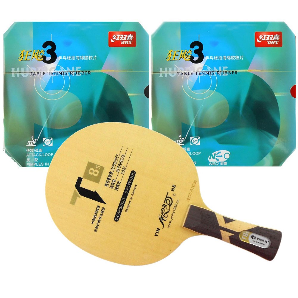 Pro Combo Racket Galaxy  T8s Long Shakehand-FL with 2Pieces