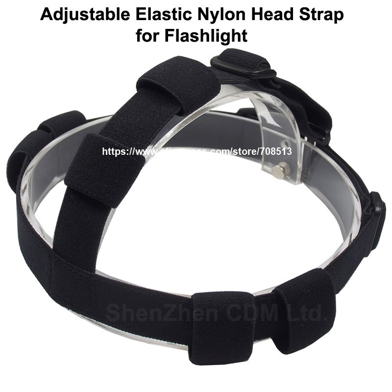 Adjustable Elastic Nylon Head Strap for Flashlight - Black (