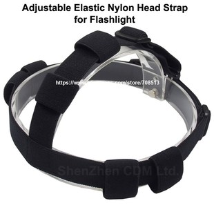 Head Elastic Black Adjustable Flashlight Strap Nylon for