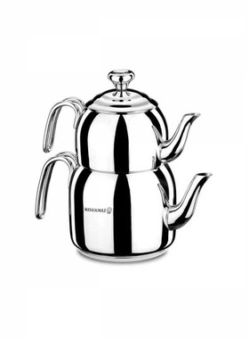 Stainless Steel Turkish Teapot Double Kettle Family Size Tea