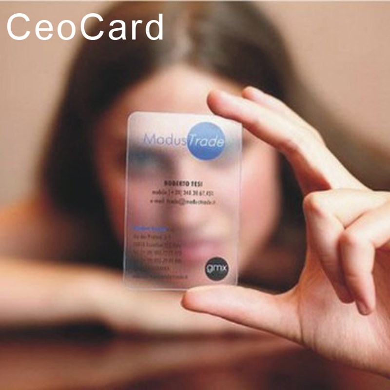Free Design Matte Face PVC Plastic Transparent Business Card