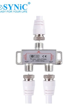 eSYNiC 2 Way Splitter Coax Cable Satellite TV Receiver MoCA