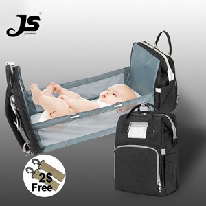 Jusanbaby Baby Bed Crib Diaper Bag Backpack for Mom Waterpr