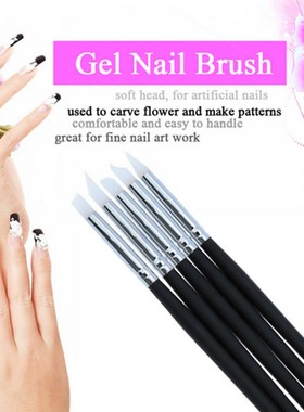 ELECOOL 5pcs/set Clear Silicone Head Nail Art Sculpture Pen