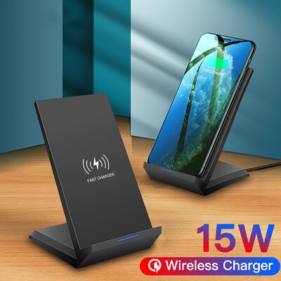 15W Qi Wireless Charger Stand Pad for iPhone 12 11 Pro X XS
