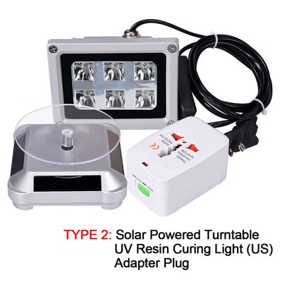 405nm UV LED Resin Curing Light Lamp Solar Power Turntable 3