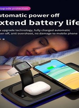 QI 15W Fast Charge 3 In 1 Wireless Charger For Iphone 11 Pr