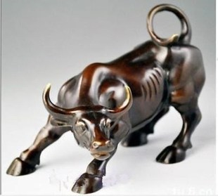 Big Wall Street Bronze Fierce Bull OX Statue decorations