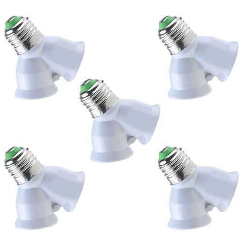 5PCS Screw E27 LED Base Light Lamp Bulb Socket 1 to 2 Splitt