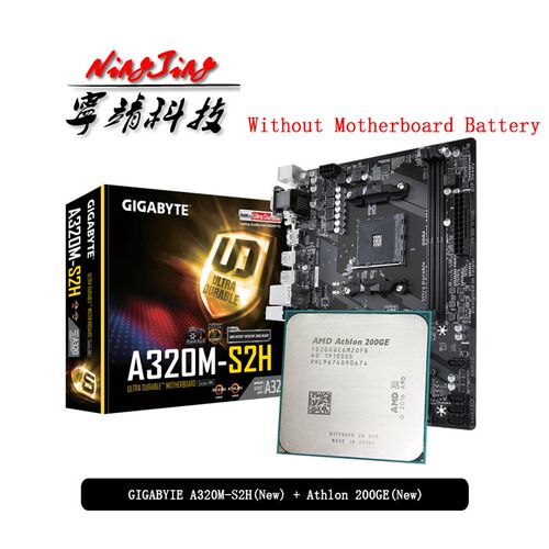 AMD Athlon 200GE CPU + GIGABYTE GA A320M S2H Motherboard Su