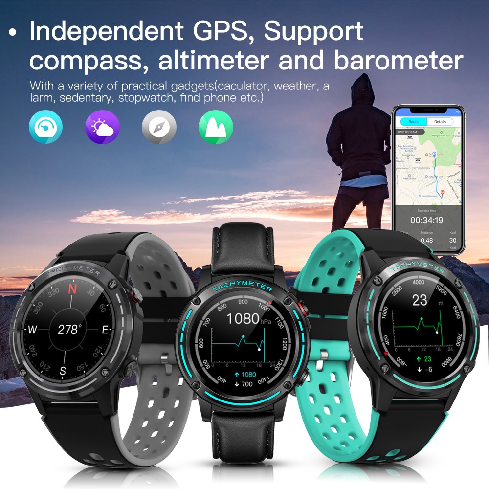 GPS Sports Smartwatch With Barometer Altimeter Compass Heart