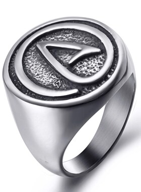 Mens Stainless Steel Ring Atheist Atheism Symbol Jewelry SR