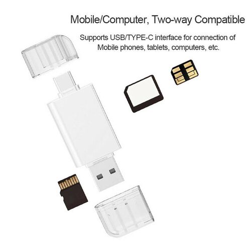 USB-C Type C to NM Nano Memory Card & TF Micro SD Card Reade