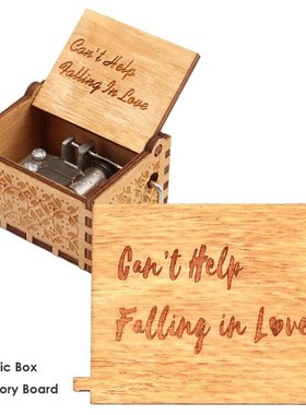 Wooden Hand Cranked Music Box Board Old Storage Box Style W