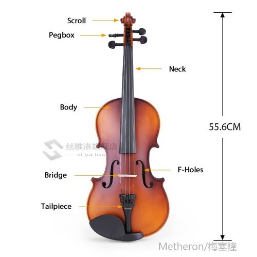 Matte Acoustic 4/4 Violin Fiddle White Pine Topboard Maple B