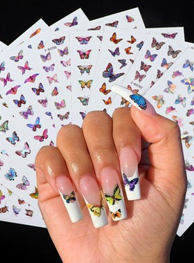 Holographic Butterfly Designs Sticker Nail Decal  DIY Slide