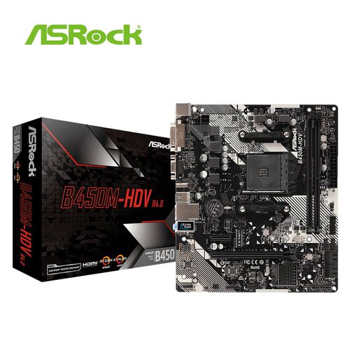 ASRock Super Alloy B450M HDV Desktop Motherboard B450 Socke