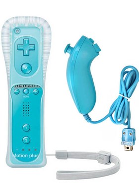 2 in1 Remote Controller for Nunchuck for Wiimote Built in Mo