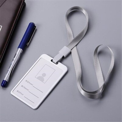 Metal ID Credit Card Badge Holder With Lanyard Fit For Offi