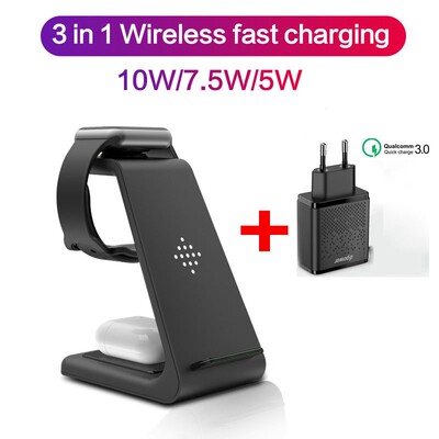 10W 3 in 1 Wireless Charger Stand For iPhone 11 Pro XR 8 Sa