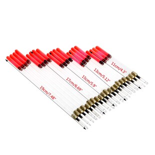20pcs Clear Waggler Fishing Floats Floating Stem Tubes Kits