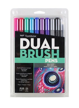 Japan Tombow Dual Brush Pen ABT 10 Color Set Galaxy Instagr