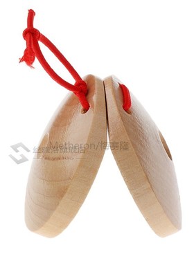 A Pair Wooden Castanets Wood Percussion Flaco Musical Instru