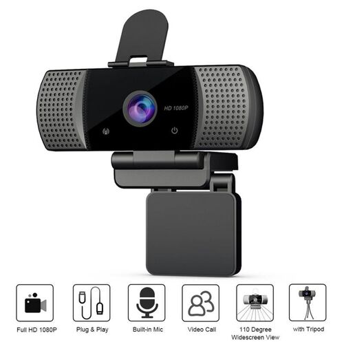 New Webcam 1080P Full HD 4K 30FPS Wide Angle USB Web Cam Wit - 封面