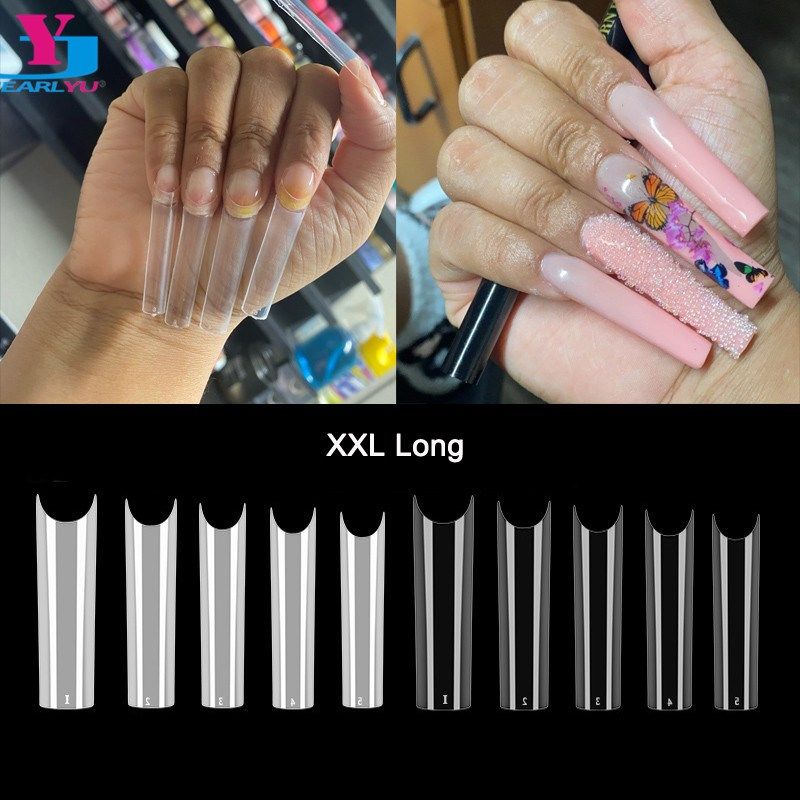 500pcs/bag xxl false nail tips extra long full cover fake t