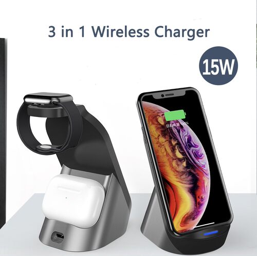 15W Fast Wireless Charger Station for iPhone 12 11 Samsung
