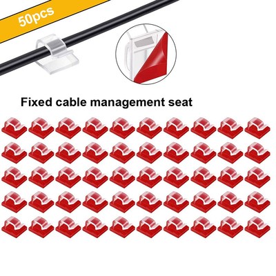 50Pcs Cable s Self Adhesive Cord Managet Black Wire Holder O