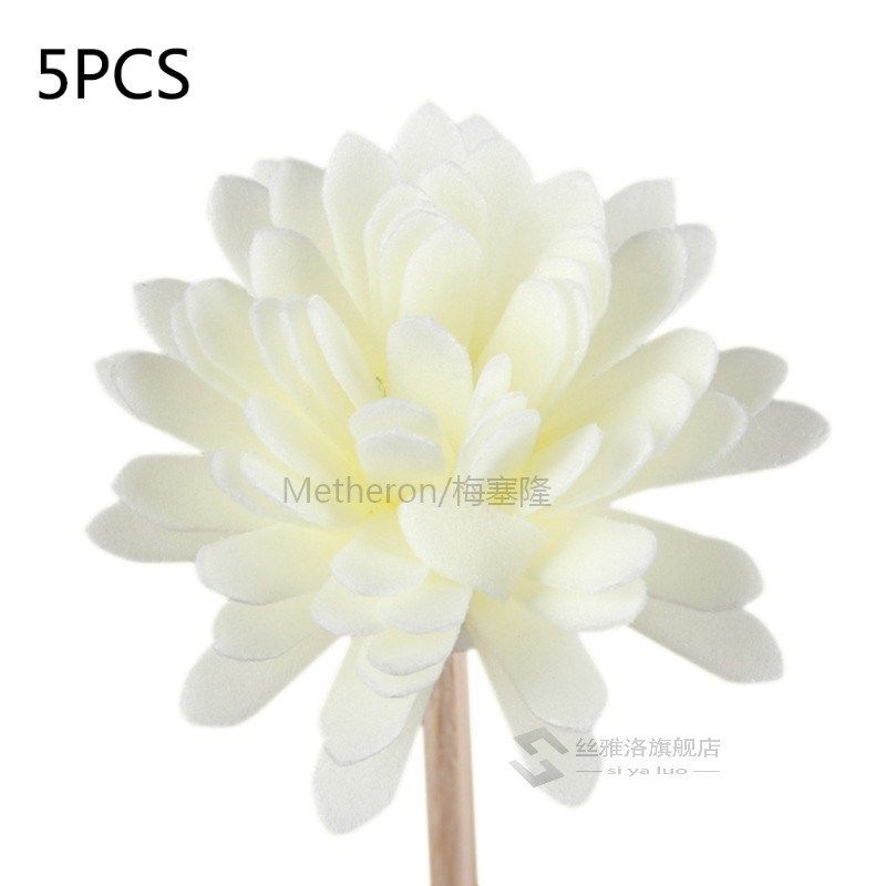 5pcs white artificial flower wavy rattan reed fragrance diff