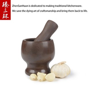 ZSH Natural MuYu Stone Mortar and Pestle Solid and Durable C