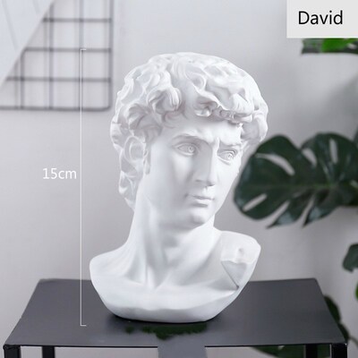 15cm David Statue Head Portraits Mini Gypsum Michelangelo Ho