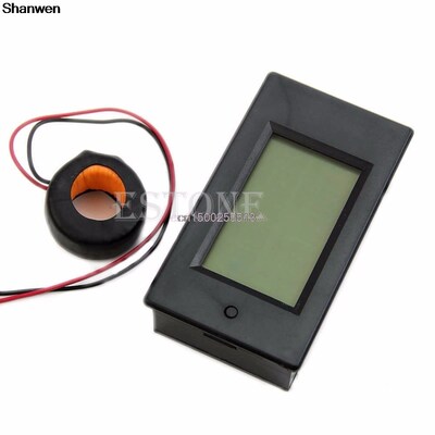 AC 100A LCD Digital Volt Watt Power Meter Blue Backlight Pan