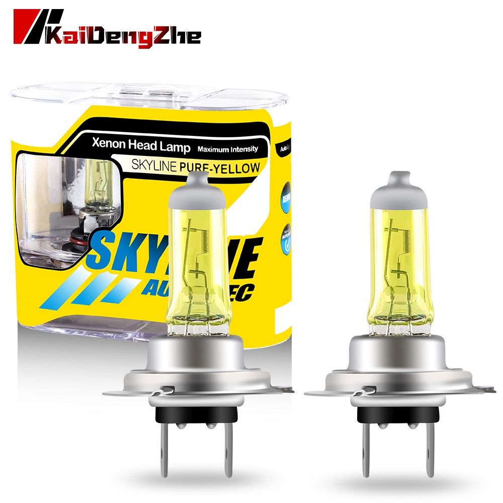 2pcs Yellow Halogen Bulbs H1 H3 H4 H7 H8 H9 H11 HB3 HB4 Auto
