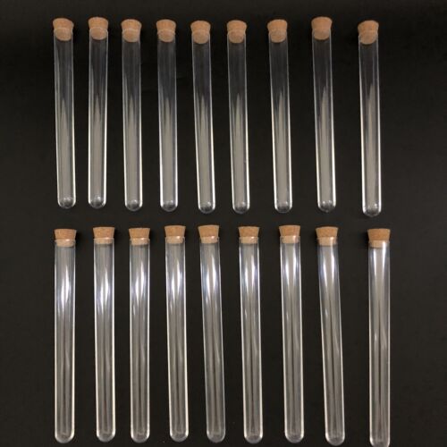 (10pcs/pack) 15x150mm Clear Plastic test tubes with Corks St
