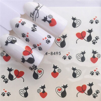 Pattern Stickers On Nails Black  Water Tattoo Slider