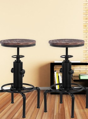 Metal Industrial Bar Stool Morden Height Adjustable Swivel P
