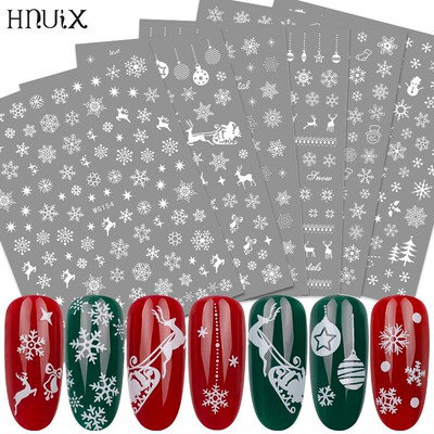 1 pieces stickers for christmas nails decals snowflakes env